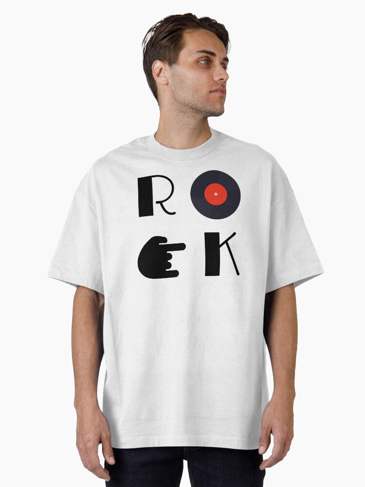 Rock Music Logo Oversized T-shirt | Trendy Graphic Tee | Casual Unisex T-shirt