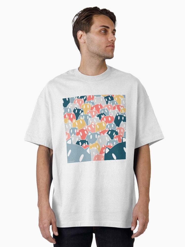 Jelly cats pattern x peachyxat cat mat Oversized T-Shirt