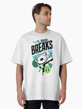 Breakbeat - Retro Breaks Turntable Blackbluegreen Oversized T-shirt | Trendy Graphic Tee | Casual Unisex T-shirt