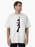 Machine Gun Silhouette Tommy Gun Edition Oversized T Shirt T Shirt Best Seller Look Daily Comfort