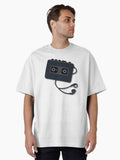 Retro Cassette Tape Player Vintage 90s Music Vibes Oversized T-shirt | Trendy Graphic Tee | Casual Unisex T-shirt
