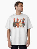Funny Christmas chicken Oversized T-Shirt