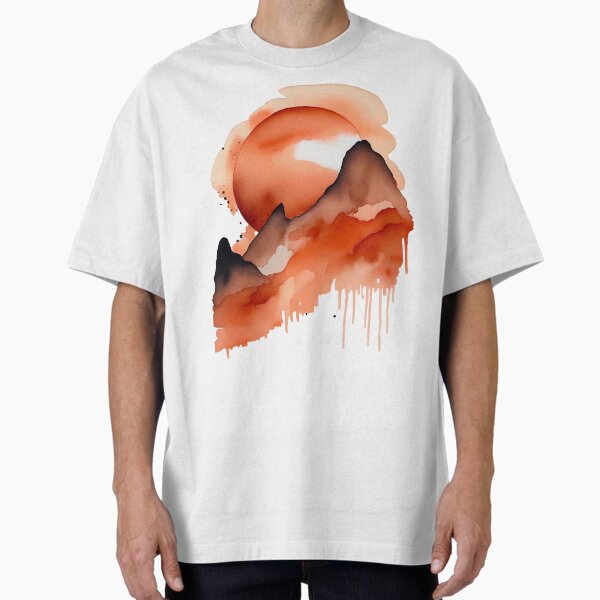Watercolor Painting Abstract Japandi Design Oversized T-Shirt for Sale by pastelyourlife