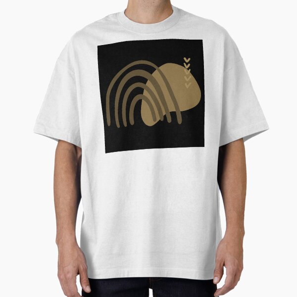 Boho Warm Earthtones Sophisticated Abstract Art Rainbow Mountain Oversized T-Shirt for Sale by DEC02