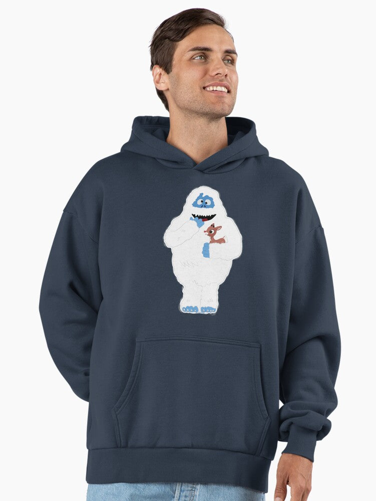 Classic Christmas Abominable Snowman with Rudolph © GraphicLoveShop Premium Oversized Hoodie | Premium Unisex T-Shirt, Trending Graphic Tee