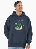 Pingu Around The Christmas Tree Premium Oversized Hoodie | Premium Unisex T-Shirt, Trending Graphic Tee