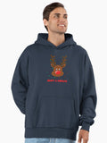 Cute Rudolph Reindeer Premium Oversized Hoodie | Premium Unisex T-Shirt, Trending Graphic Tee