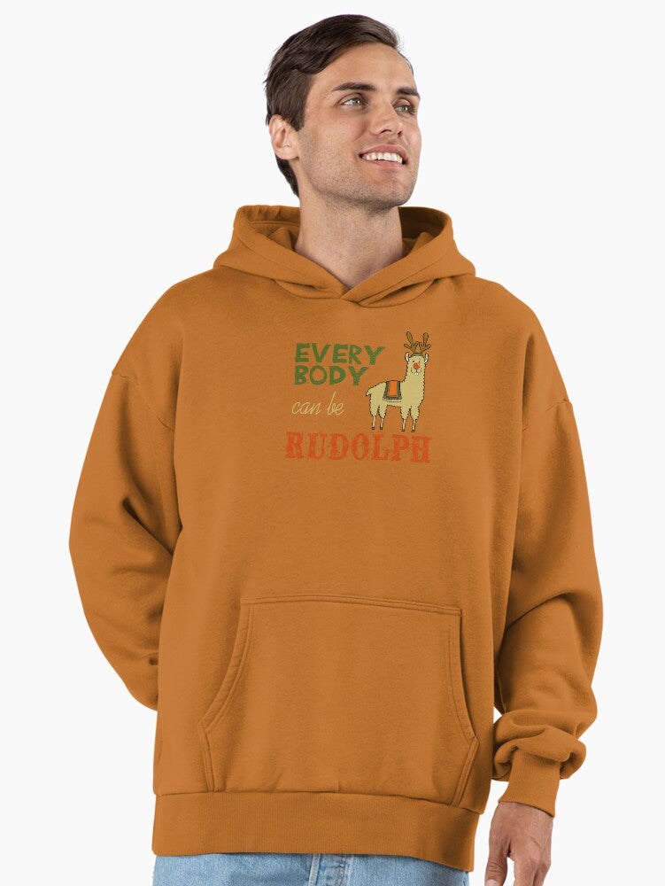 EVERYBODY CAN BE RUDOLPH! Even a Lama!! Premium Oversized Hoodie | Premium Unisex T-Shirt, Trending Graphic Tee