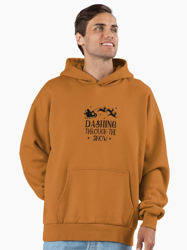 Dashing Through The Snow Premium Oversized Hoodie | Premium Unisex T-Shirt, Trending Graphic Tee