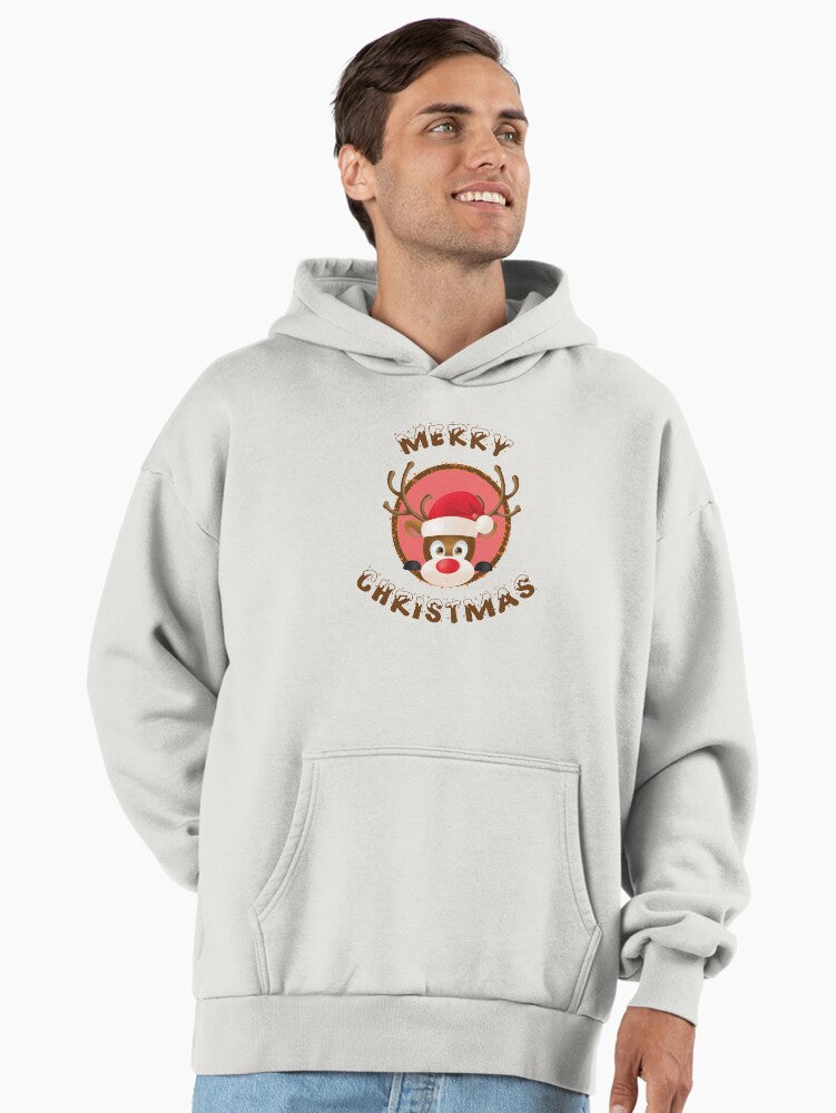 peeking Rudolph Premium Oversized Hoodie | Premium Unisex T-Shirt, Trending Graphic Tee