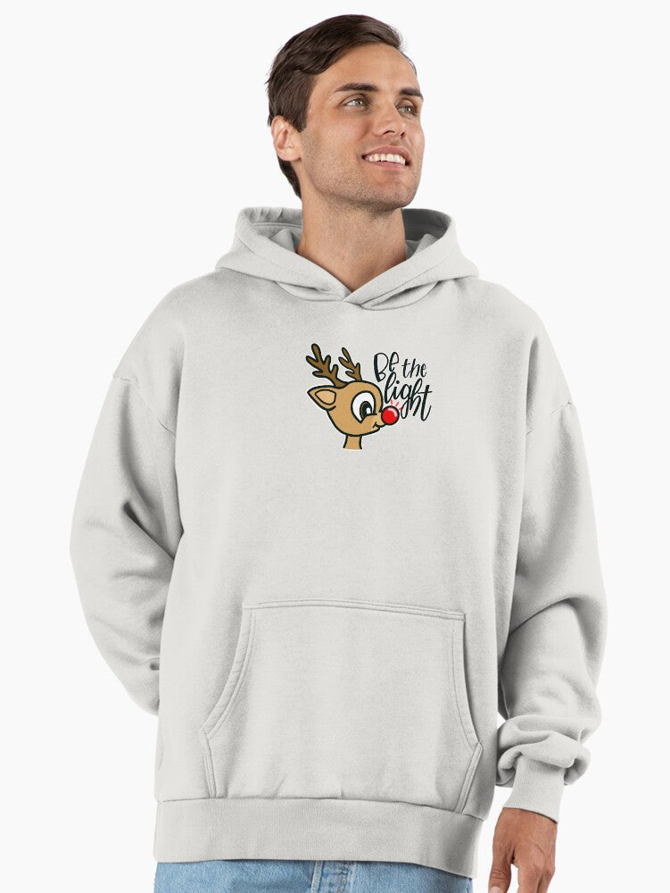 Be The Light- Rudolph Christmas Design Premium Oversized Hoodie | Premium Unisex T-Shirt, Trending Graphic Tee