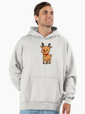 Cartoon Reindeer Premium Oversized Hoodie | Premium Unisex T-Shirt, Trending Graphic Tee