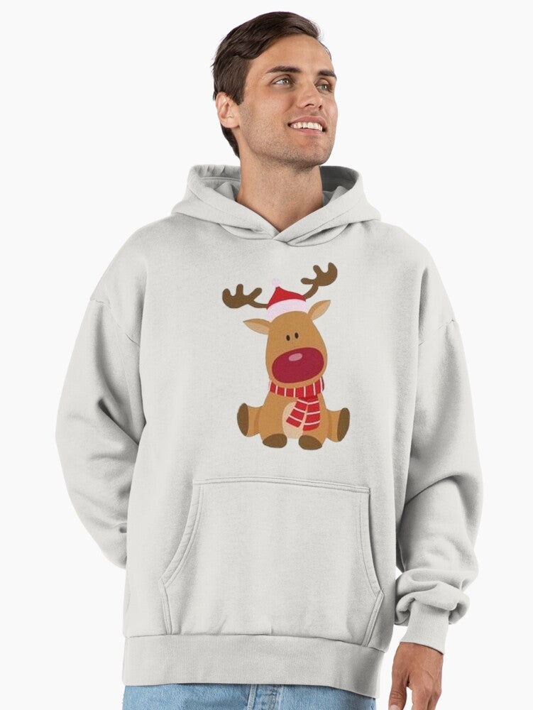 Cute claus rudolph dog reindeer santa christmas Premium Oversized Hoodie | Premium Unisex T-Shirt, Trending Graphic Tee