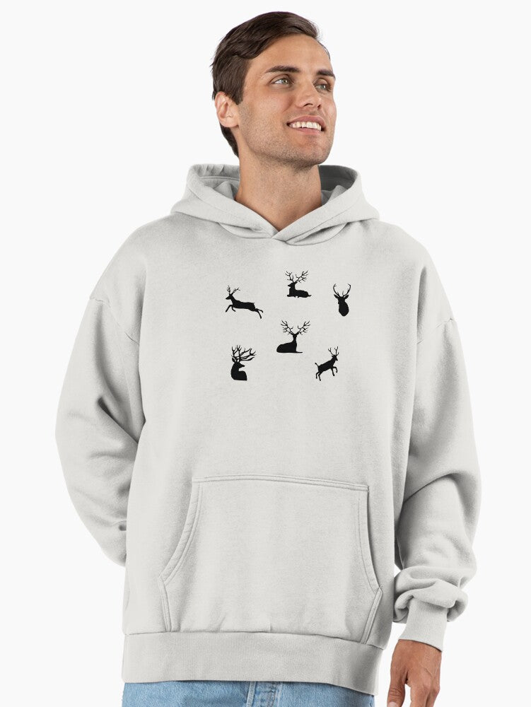 Reindeer silhouette pack Premium Oversized Hoodie | Premium Unisex T-Shirt, Trending Graphic Tee
