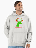 Reindeer Love & Peace Christmas Premium Oversized Hoodie | Premium Unisex T-Shirt, Trending Graphic Tee