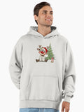 Rudolph Waiting for Santa Premium Oversized Hoodie | Premium Unisex T-Shirt, Trending Graphic Tee