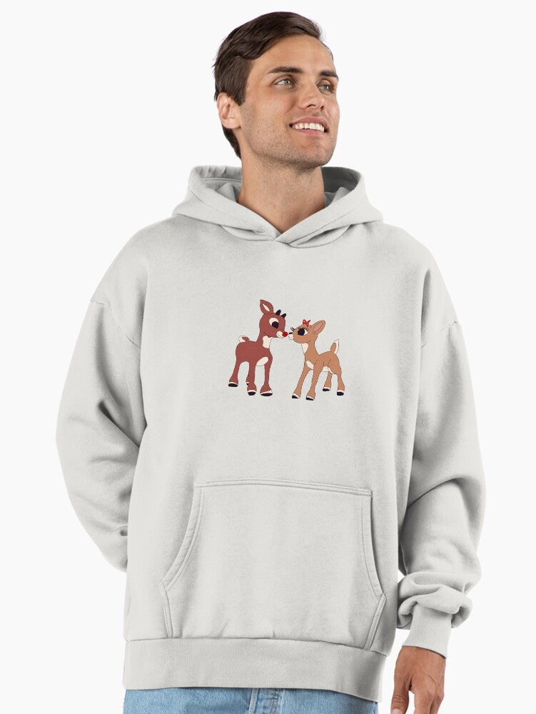 Romantic reindeer Premium Oversized Hoodie | Premium Unisex T-Shirt, Trending Graphic Tee