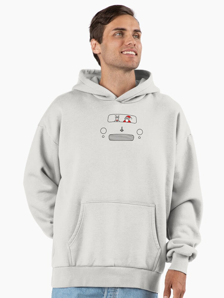 Morris "Moggy" Minor classic British car Christmas special (no text) Premium Oversized Hoodie | Premium Unisex T-Shirt, Trending Graphic Tee