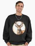The reindeer Premium Oversized Sweatshirt | Premium Unisex T-Shirt, Trending Graphic Tee