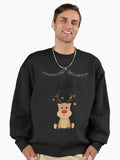 Rudolph the red nosed reindeer is saying Merry Christmas! Premium Oversized Sweatshirt | Premium Unisex T-Shirt, Trending Graphic Tee