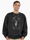 Snowflakes Rudolph Premium Oversized Sweatshirt | Premium Unisex T-Shirt, Trending Graphic Tee