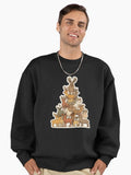Reindeer Christmas Tree Cartoon sticker desing Premium Oversized Sweatshirt | Premium Unisex T-Shirt, Trending Graphic Tee