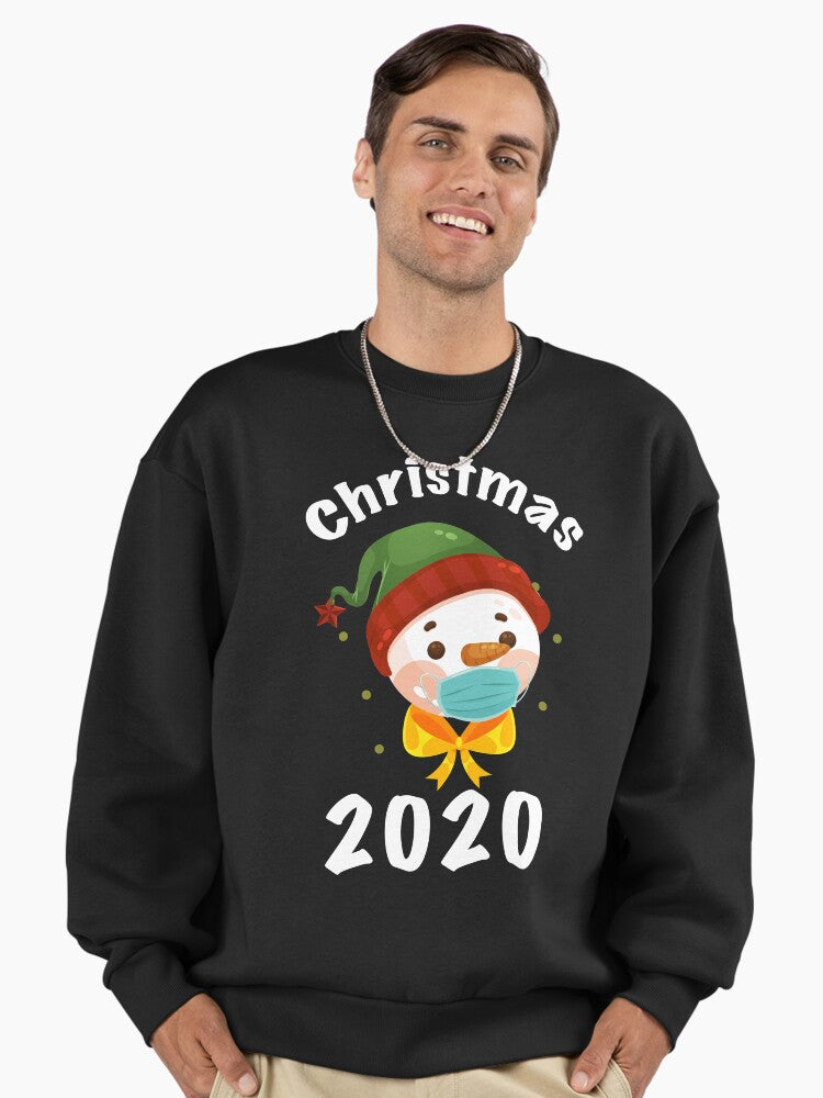 Matching Family Christmas 2020 snowman Mask Premium Oversized Sweatshirt | Premium Unisex T-Shirt, Trending Graphic Tee