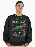 Dinosaur Ugly Christmas Sweater - Funny Christmas Gift Premium Oversized Sweatshirt | Premium Unisex T-Shirt, Trending Graphic Tee