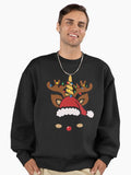 Cute Rudolph Red Nose Reindeer Santa Christmas Xmas Premium Oversized Sweatshirt | Premium Unisex T-Shirt, Trending Graphic Tee