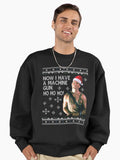 Die Hard Ho Ho Ho Machine Gun Christmas Kint Premium Oversized Sweatshirt | Premium Unisex T-Shirt, Trending Graphic Tee