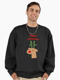 rudolph waiting for christmas Premium Oversized Sweatshirt | Premium Unisex T-Shirt, Trending Graphic Tee