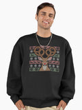 German Pretzel Reindeer Premium Oversized Sweatshirt | Premium Unisex T-Shirt, Trending Graphic Tee