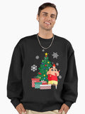 Crayon Shin Chan Around The Christmas Tree Premium Oversized Sweatshirt | Premium Unisex T-Shirt, Trending Graphic Tee