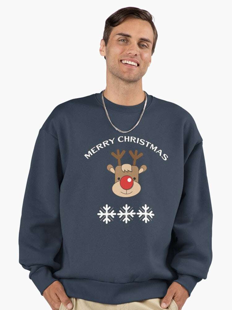 Rudolph & Snowflakes Premium Oversized Sweatshirt | Premium Unisex T-Shirt, Trending Graphic Tee