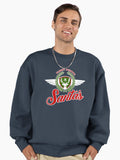 Santa's Flight School Funny Christmas Premium Oversized Sweatshirt | Premium Unisex T-Shirt, Trending Graphic Tee