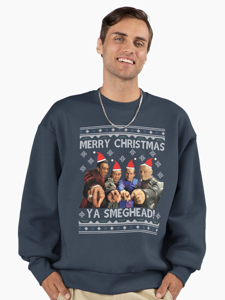Red Dwarf Merry Christmas Ya Smeghead Premium Oversized Sweatshirt | Premium Unisex T-Shirt, Trending Graphic Tee