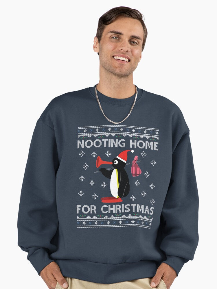Pingu Nooting Home For Christmas Premium Oversized Sweatshirt | Premium Unisex T-Shirt, Trending Graphic Tee