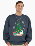 Honk Goose Around The Christmas Tree Premium Oversized Sweatshirt | Premium Unisex T-Shirt, Trending Graphic Tee