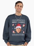 Merry Cagemas Christmas Nicolas Cage Knit Premium Oversized Sweatshirt | Premium Unisex T-Shirt, Trending Graphic Tee
