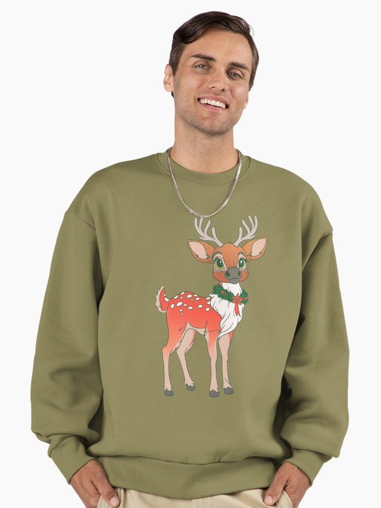 Holiday Reindeer Premium Oversized Sweatshirt | Premium Unisex T-Shirt, Trending Graphic Tee