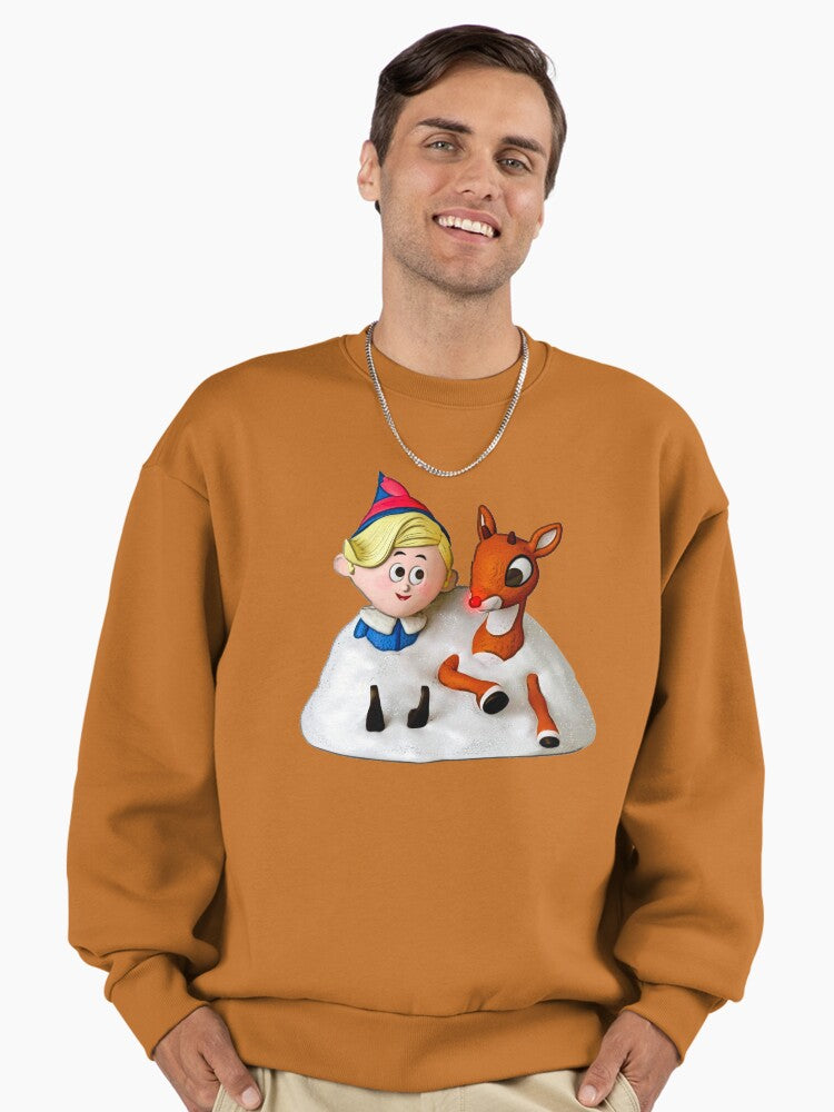 Hermey & Rudolph in the Snow Premium Oversized Sweatshirt | Premium Unisex T-Shirt, Trending Graphic Tee
