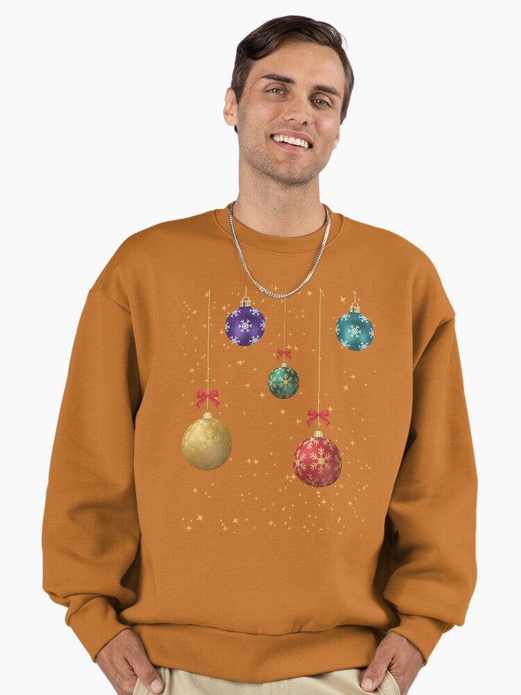 Christmas Baubles Premium Oversized Sweatshirt | Premium Unisex T-Shirt, Trending Graphic Tee