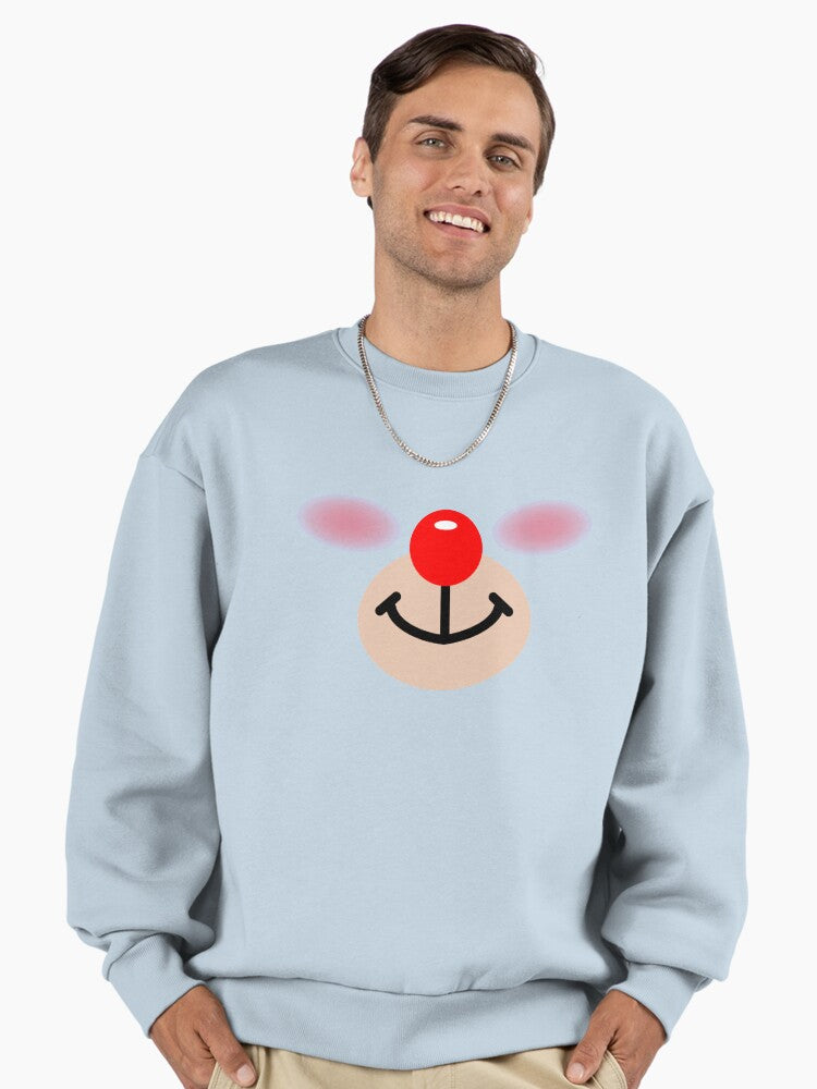 Classic smiling Rudolph red nose blushing Premium Oversized Sweatshirt | Premium Unisex T-Shirt, Trending Graphic Tee