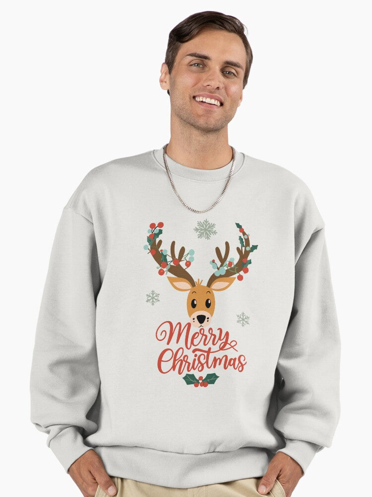 Merry Christmas reindeer Premium Oversized Sweatshirt | Premium Unisex T-Shirt, Trending Graphic Tee