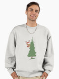 Reindeer Rudolph Premium Oversized Sweatshirt | Premium Unisex T-Shirt, Trending Graphic Tee