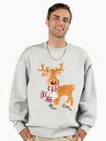 Rudolph With His Nose So Bright Premium Oversized Sweatshirt | Premium Unisex T-Shirt, Trending Graphic Tee