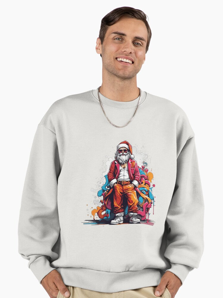 Santa's Merry Palette Unveiled: Santa Claus Premium Oversized Sweatshirt | Premium Unisex T-Shirt, Trending Graphic Tee