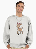 Retro Christmas Reindeer Premium Oversized Sweatshirt | Premium Unisex T-Shirt, Trending Graphic Tee