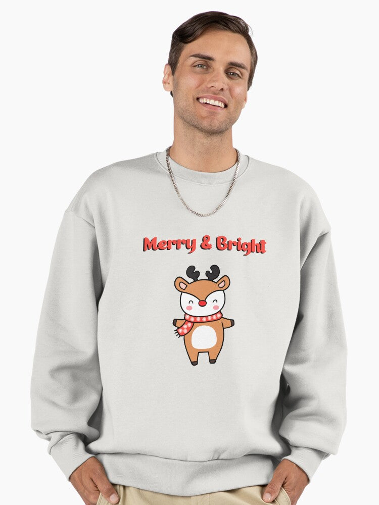 Cute Rudi the Reindeer Premium Oversized Sweatshirt | Premium Unisex T-Shirt, Trending Graphic Tee