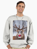 Adult Rudolph ready for flight Premium Oversized Sweatshirt | Premium Unisex T-Shirt, Trending Graphic Tee